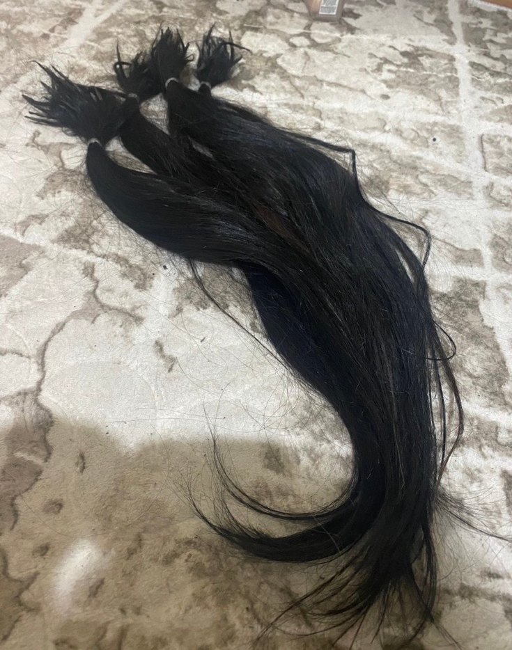 Siyah İpek Görünümlü Püsküllü Saç Aksesuarı - Görsel 2