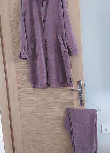 40 Beden mor Renk Kadife ikili takım