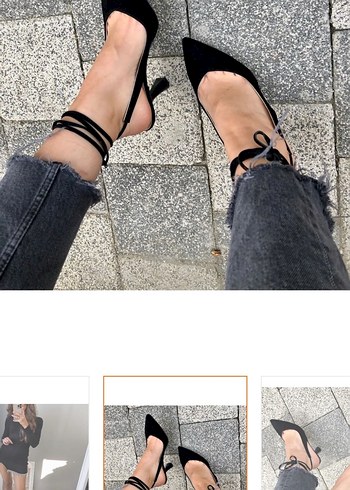 40 Beden siyah Renk Siyah Süet Stiletto Bağcıklı Kadın Topuklu