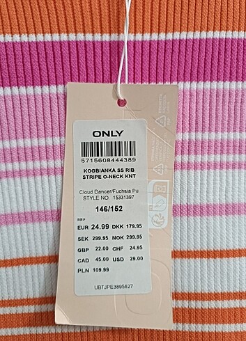 11-12 Yaş Beden Only Kız Çocuk T-shirt 