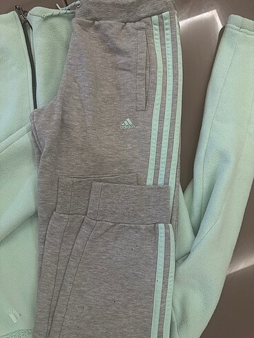 13-14 Yaş Beden turkuaz Renk Adidas su yeşili gri eşofman