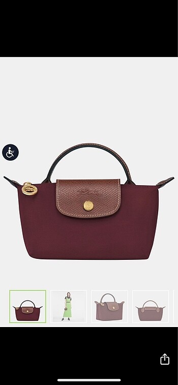 Longchamp xs pouch burgundy bordo