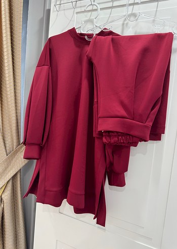 Bordo Rahat Kesim Kadın Eşofman Takımı - Görsel 9