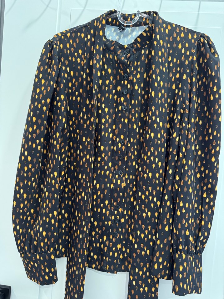 Kadın Siyah Düğmeli Uzun Kollu Gömlek - Görsel 5