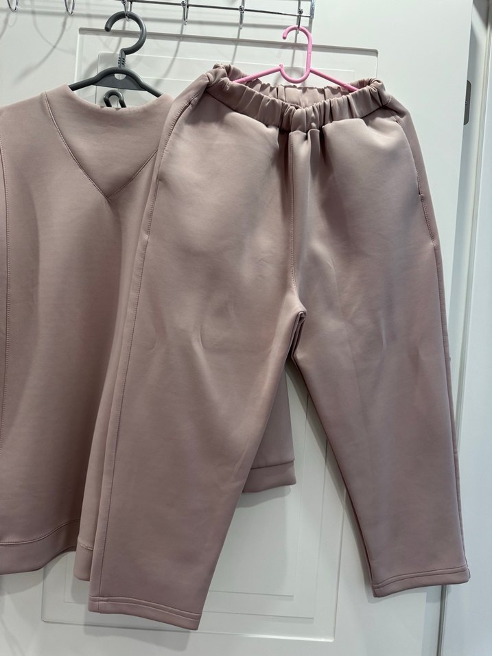 V Yaka Bej Kadın Eşofman Takımı - Görsel 2