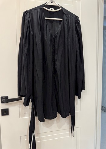 Siyah Uzun Kollu Gotik Mezuniyet Elbisesi - Görsel 2