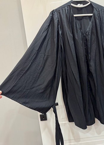 Siyah Uzun Kollu Gotik Mezuniyet Elbisesi - Görsel 3