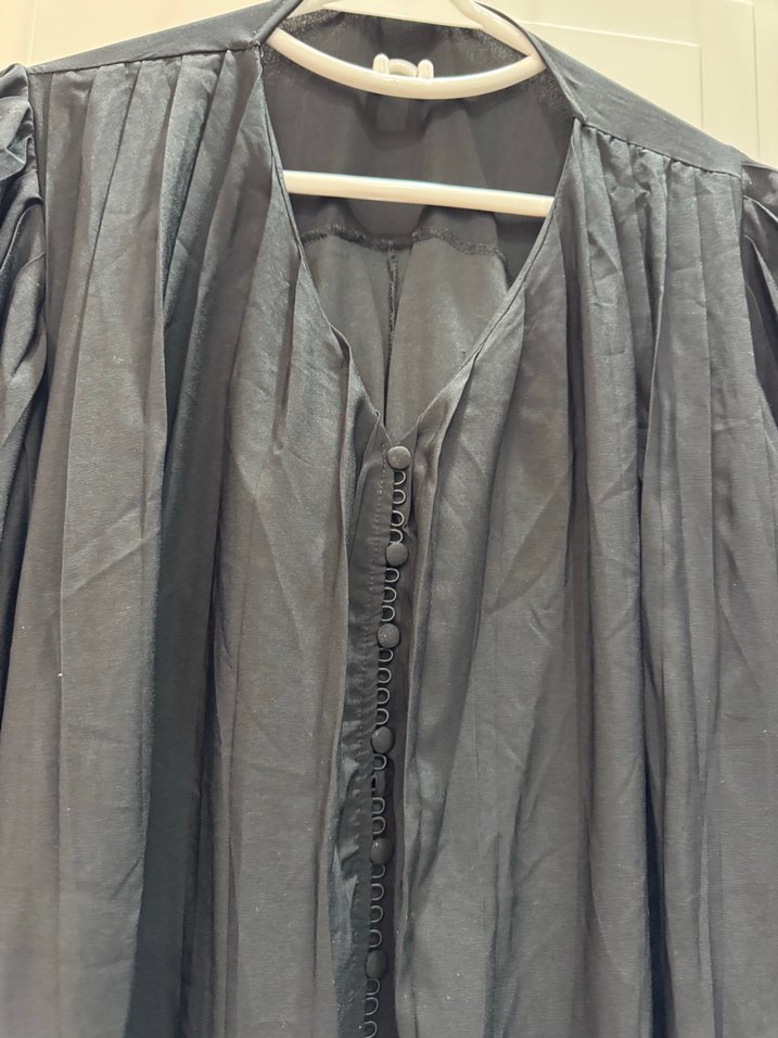 Siyah Uzun Kollu Gotik Mezuniyet Elbisesi - Görsel 5