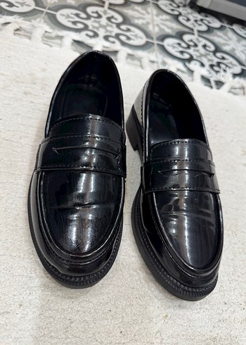 36 Beden siyah Renk Klasik Siyah Rugan Tokalı Topuklu Kadın Loafer