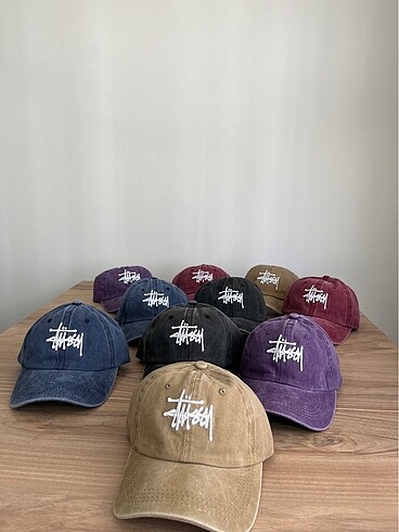  Beden Stüssy Acid Wash Siyah Cap