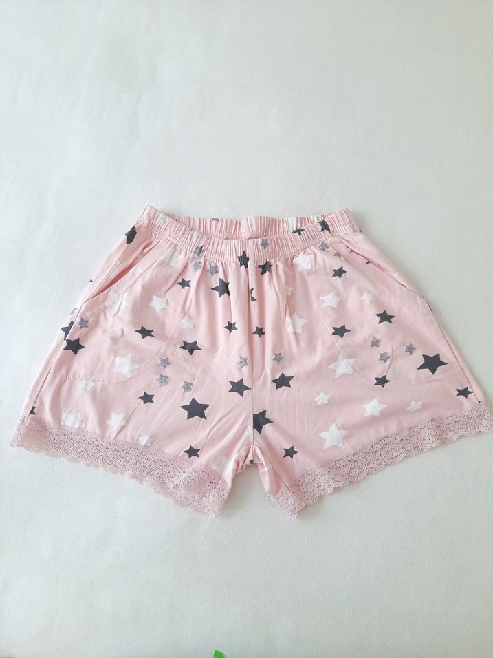 Dantel Detaylı Pembe Mini Kadın Şort - Görsel 2