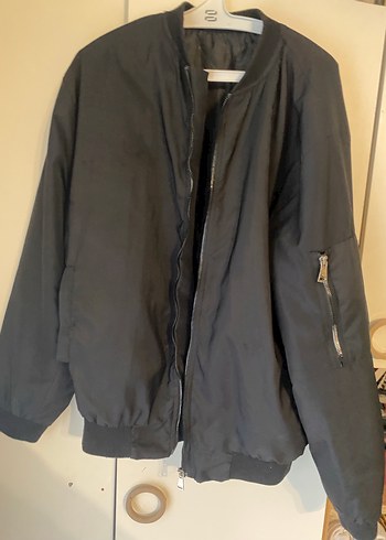 Siyah Fermuarlı Rahat Kesim Kadın Ceket - Görsel 2