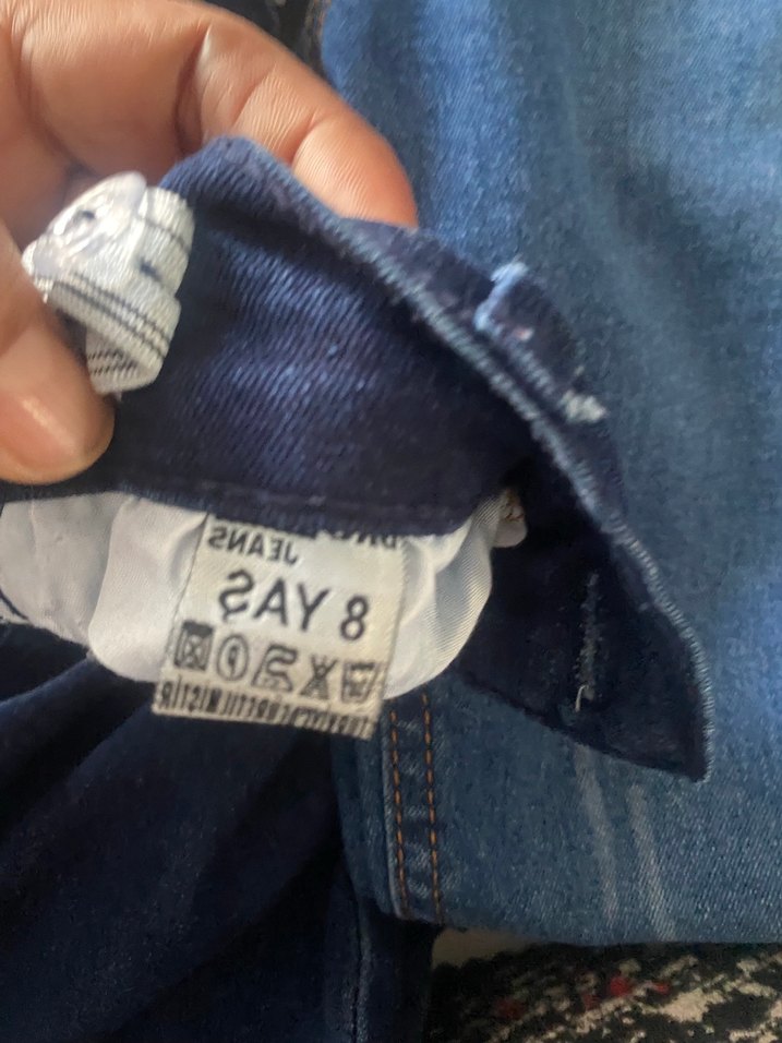 Erkek Çocuk Elastik Bel Koyu Mavi Denim Pantolon - Görsel 3