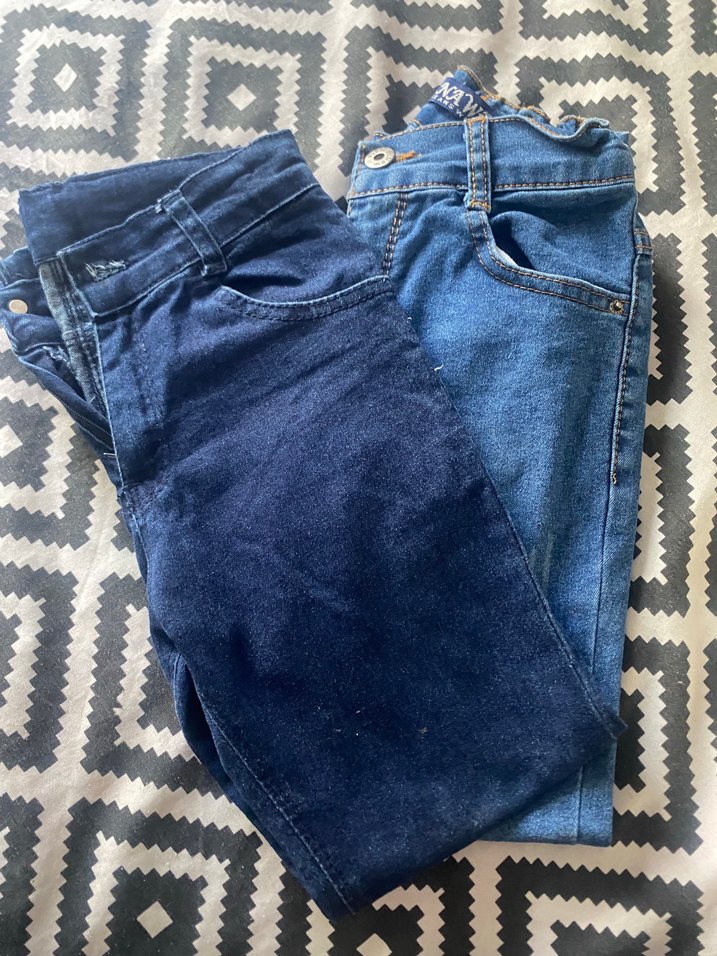 Erkek Çocuk Elastik Bel Koyu Mavi Denim Pantolon - Görsel 4