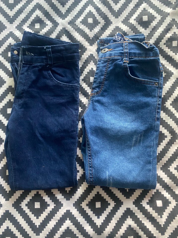 Erkek Çocuk Elastik Bel Koyu Mavi Denim Pantolon - Görsel 2