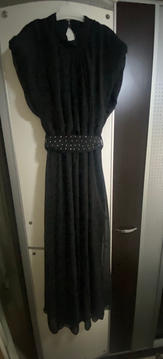 Siyah ara boy Uzun Elbise - Görsel 4