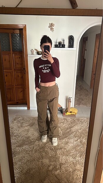 Bershka yesil kargo pantolon