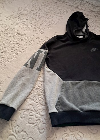 Erkek Gri Renkli Kapüşonlu Sweatshirt - Görsel 8