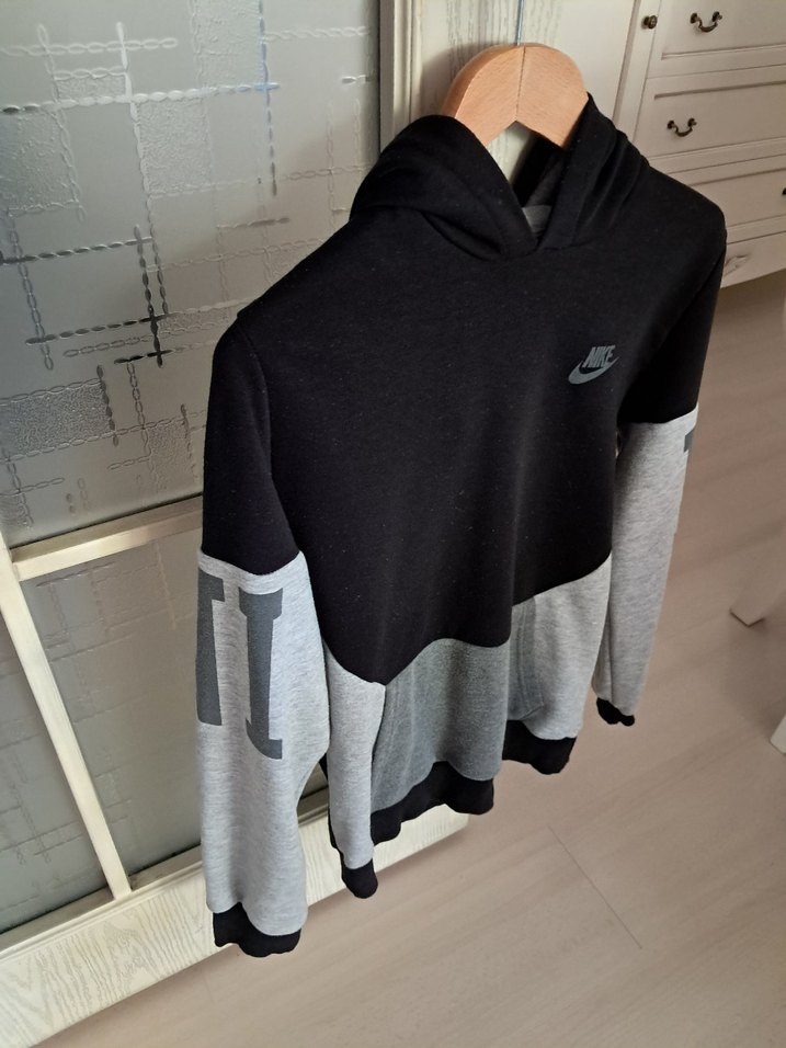 Erkek Gri Renkli Kapüşonlu Sweatshirt - Görsel 2