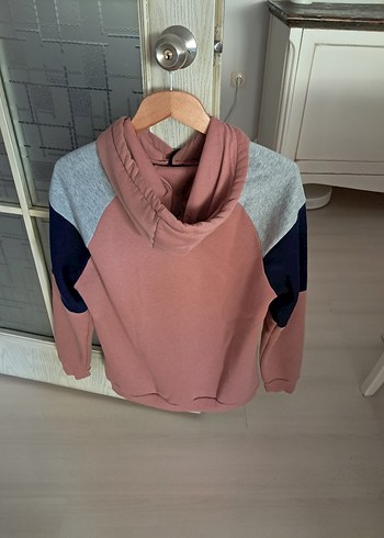 Renk Bloklu Kapüşonlu Sweatshirt - Görsel 2