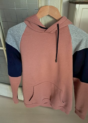 Renk Bloklu Kapüşonlu Sweatshirt - Görsel 3