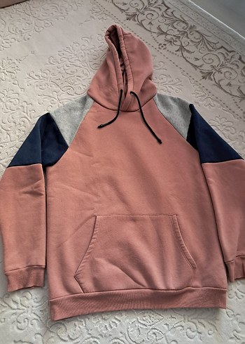 Renk Bloklu Kapüşonlu Sweatshirt - Görsel 6