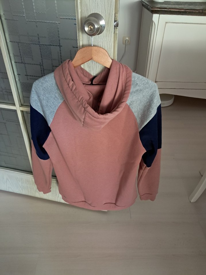 Renk Bloklu Kapüşonlu Sweatshirt - Görsel 2