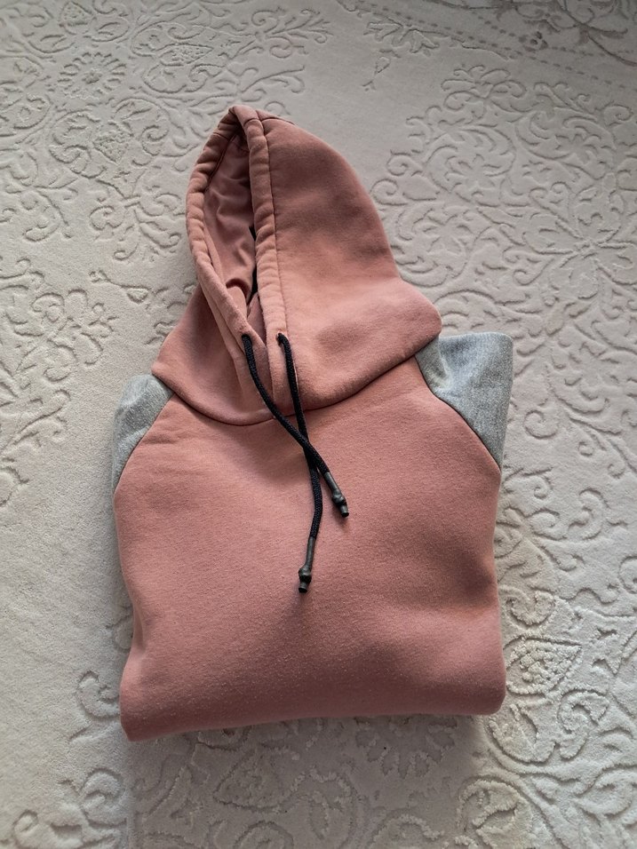 Renk Bloklu Kapüşonlu Sweatshirt - Görsel 4