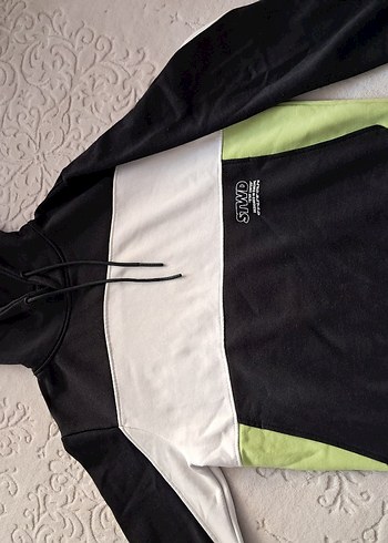 Siyah Kapüşonlu Rahat Kesim Sweatshirt - Görsel 3