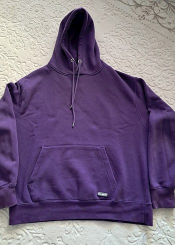 Mor Kapüşonlu Oversize Sweatshirt - Görsel 4