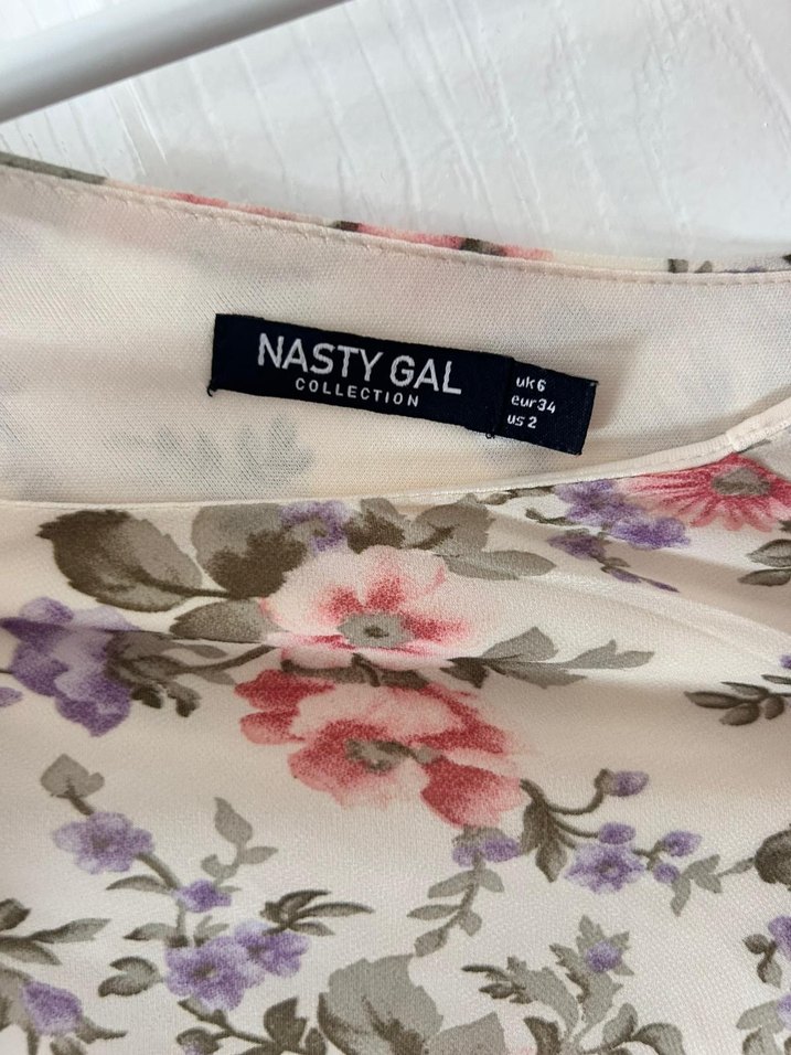 Çiçek Desenli Tek Omuz Uzun Elbise - Görsel 4