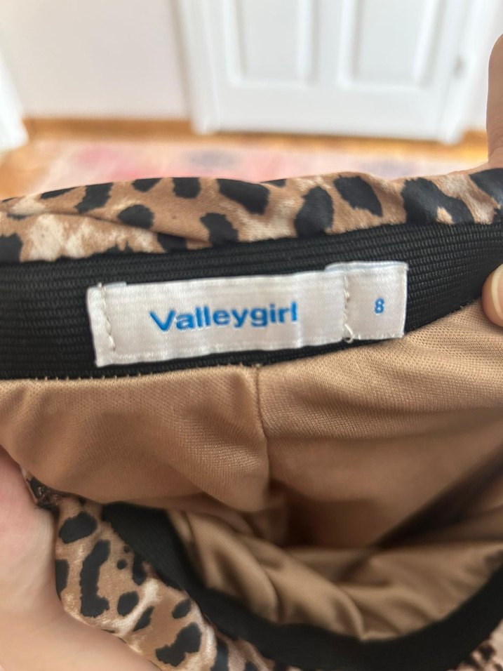 Leopar Desenli Uzun Saten Etek - Görsel 4