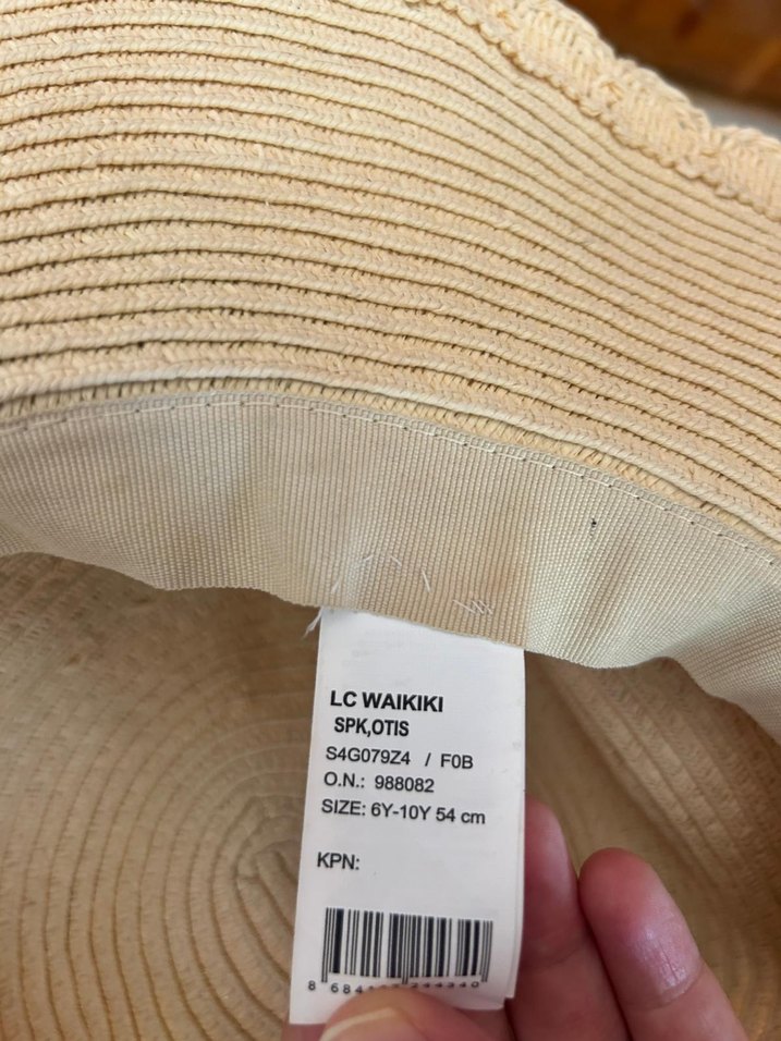 Bej Örgü Kız Çocuk Şapka Fiyonk Detaylı - Görsel 3