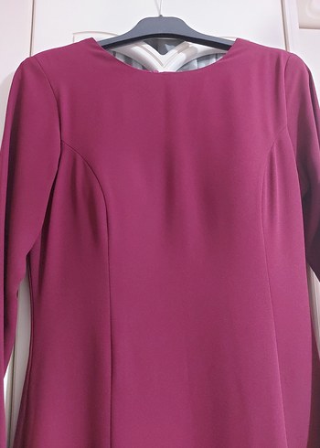 Mürdüm Uzun Kollu Uzun Elbise - Görsel 3