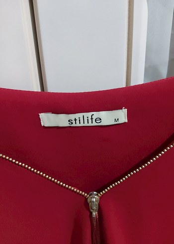 Bordo V Yaka Püsküllü Elbise - Görsel 3