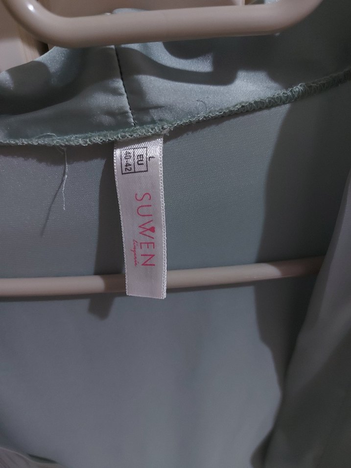 Saten Su Yeşili Kadın Sabahlık - Görsel 4