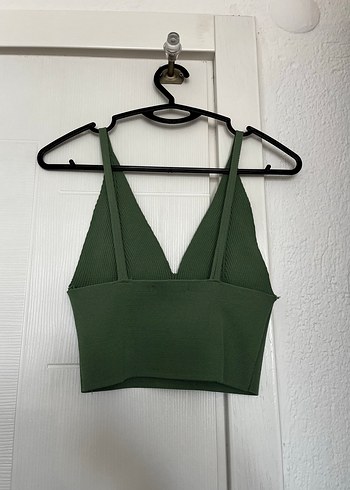 Trendyol & Milla Trendyolmilla Koyu Yeşil Mini Atlet Crop Top Small