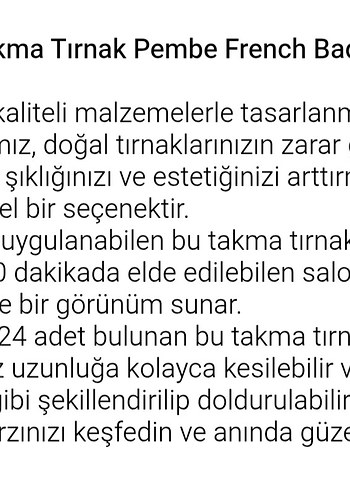 Pembe badem french takma tırnak - Görsel 4