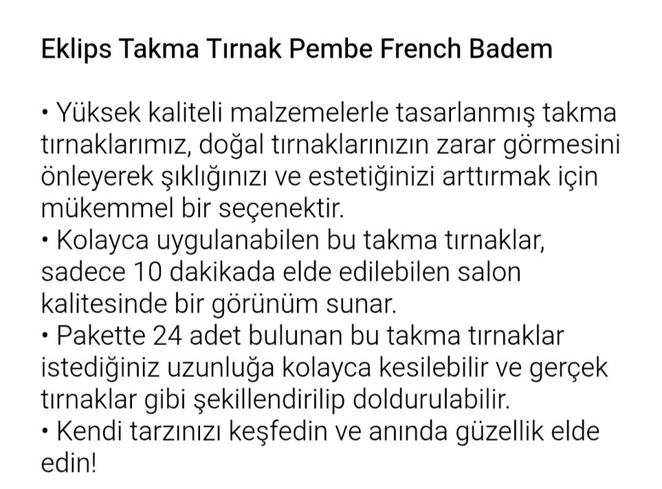 Pembe badem french takma tırnak - Görsel 4