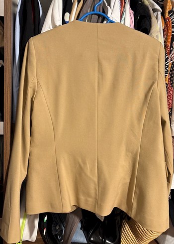 36 Beden camel Renk Camel Düğmeli Kadın Blazer Ceket