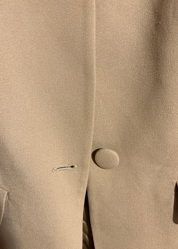 36 Beden Camel Düğmeli Kadın Blazer Ceket
