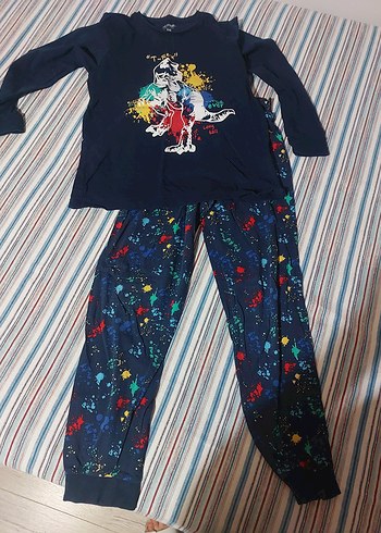 Erkek Çocuk Baskılı Uzun Kollu Pijama Takımı - Görsel 3