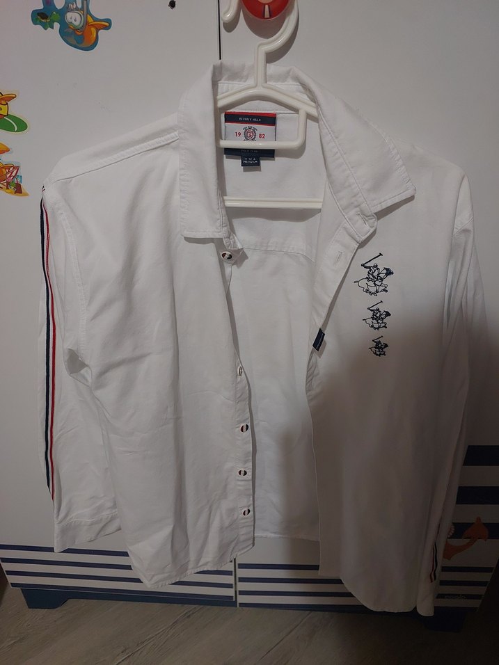 Düğmeli Beyaz Pamuklu Erkek Gömlek - Görsel 2