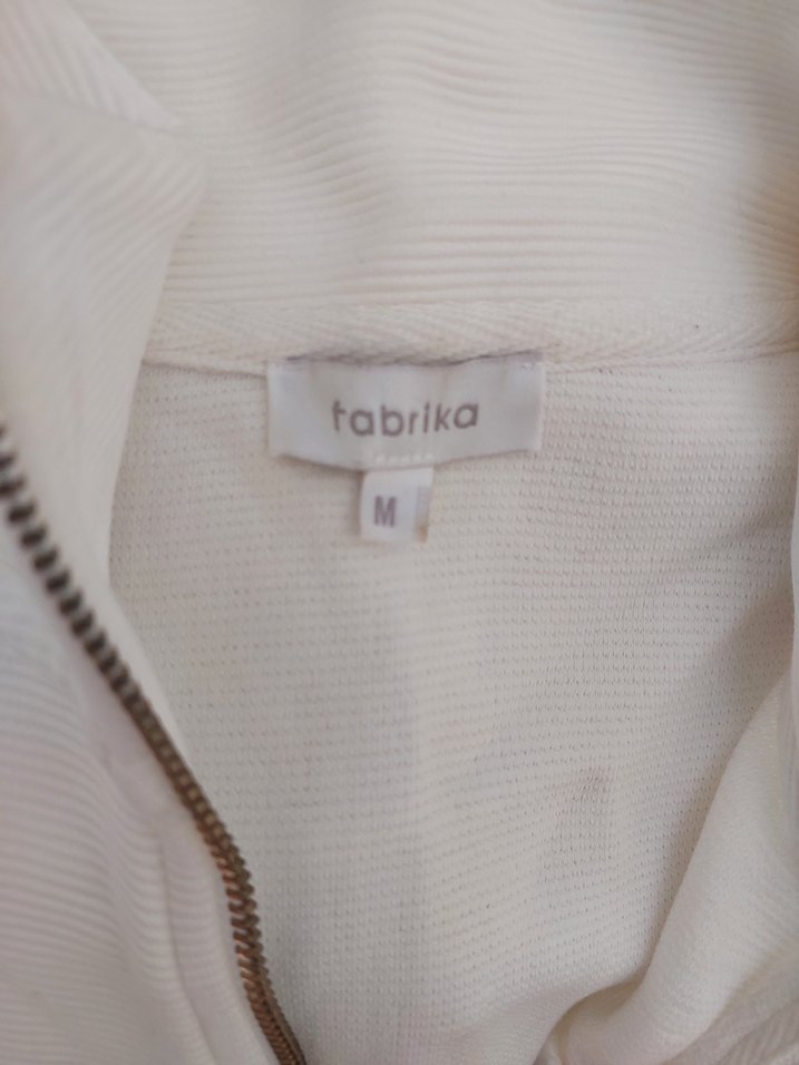 Beyaz Yakalı Fermuarlı Kadın Sweatshirt - Görsel 2