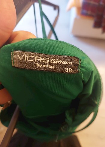 Zincir Detaylı Yeşil kisa Bohem Abiye Elbise - Görsel 2