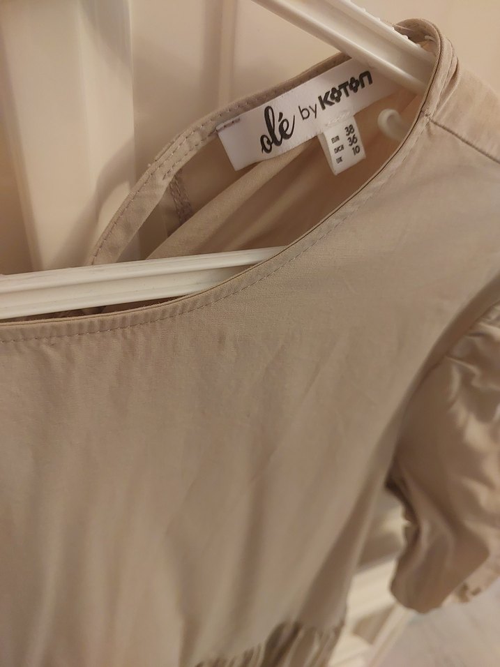 Bej Rahat Kesim elbise - Görsel 2