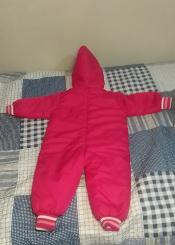 Kapüşonlu Fermuarlı Pembe Bebek Tulumu - Görsel 7