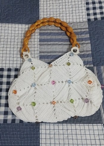 Boncuk Detaylı Örgü Kadın Çanta - Görsel 2