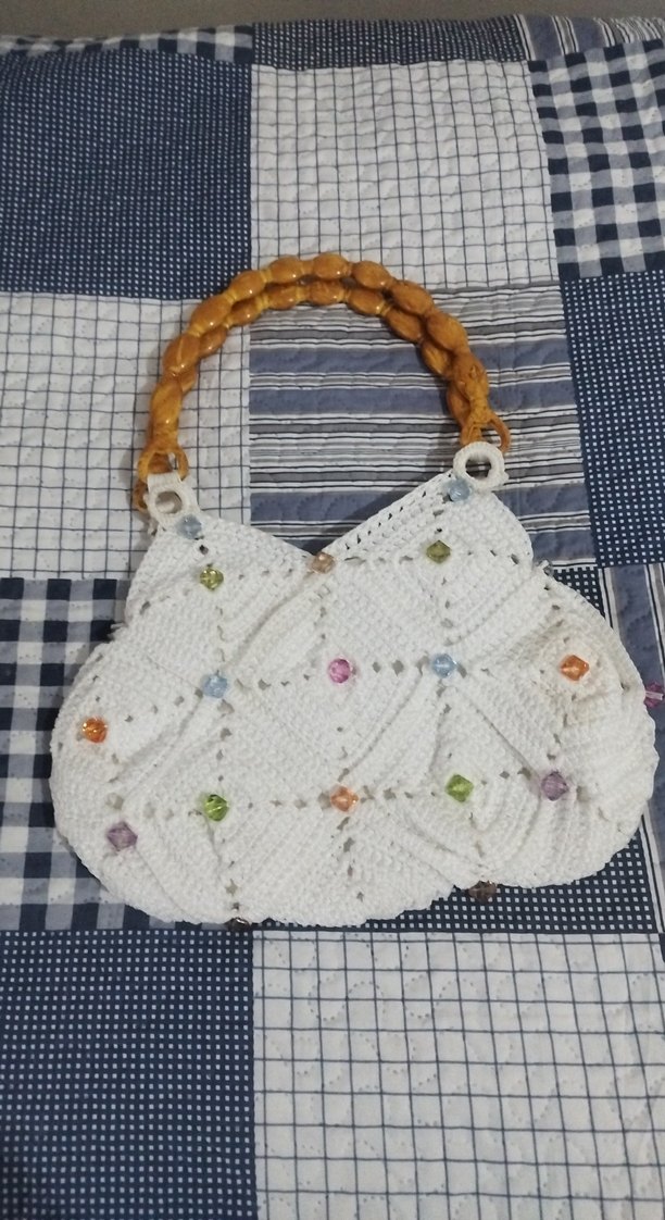 Boncuk Detaylı Örgü Kadın Çanta - Görsel 2