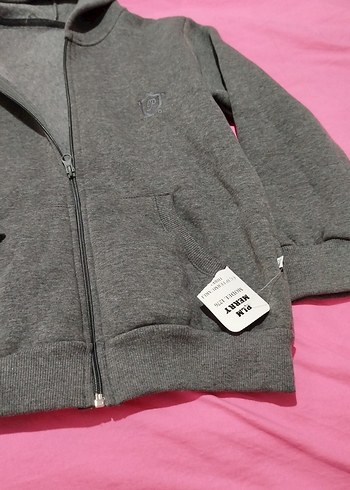 Gri Erkek Fermuarlı Kapüşonlu Sweatshirt - Görsel 6